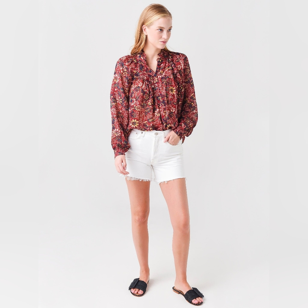 Ba&sh Gaelle Blouse Ruffle Floral size medium